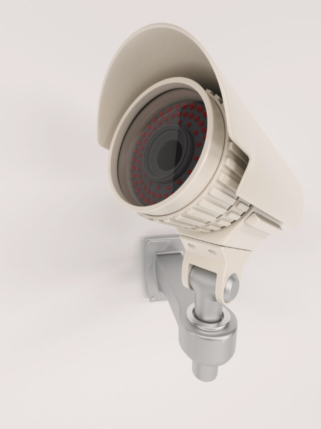 close up surveillance camera wall