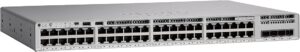 C9200L-48P-4G-E rear view showing power supply and uplink ports