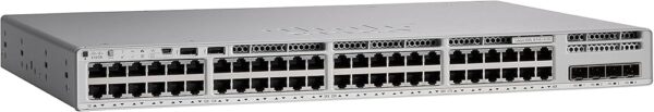 C9200L-48P-4G-E rear view showing power supply and uplink ports