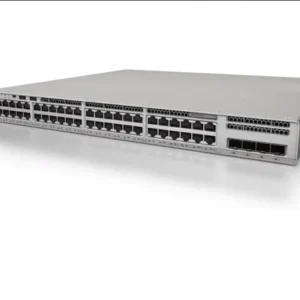 C9200L-48P-4G-E rack-mounted in enterprise access layer cabinet
