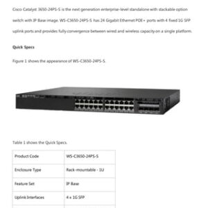 WS-C3650-48PD-S Datasheet - Image 1