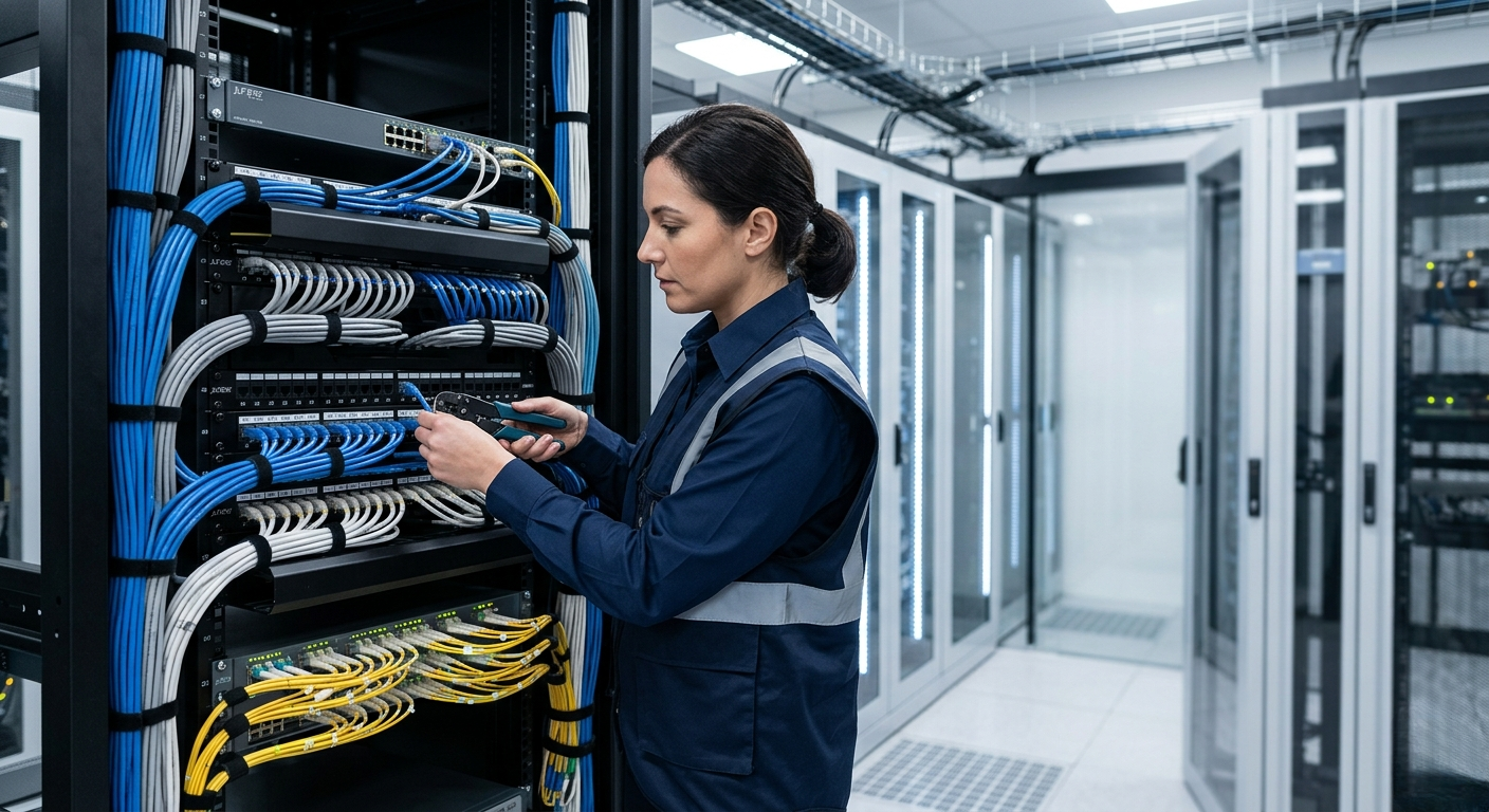 Structured cabling installation technician Dubai UAE Gear Net Technologies